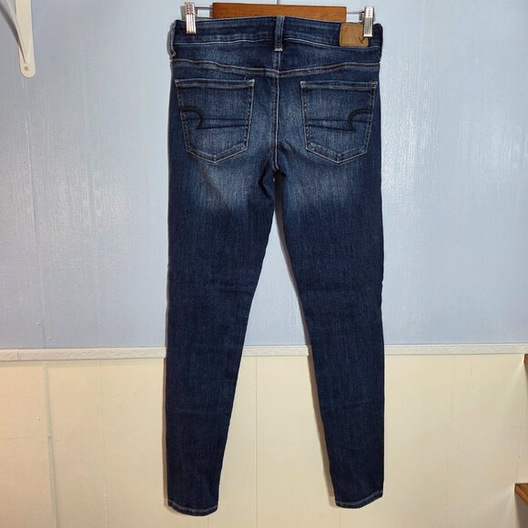 American Eagle 4 Regular Faded Medium Wash Super Stretch Jean Jeggings - Picture 6 of 10